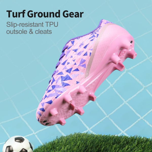 Boys & Girls Soccer Cleats Shoes - PINK PURPLE - 3